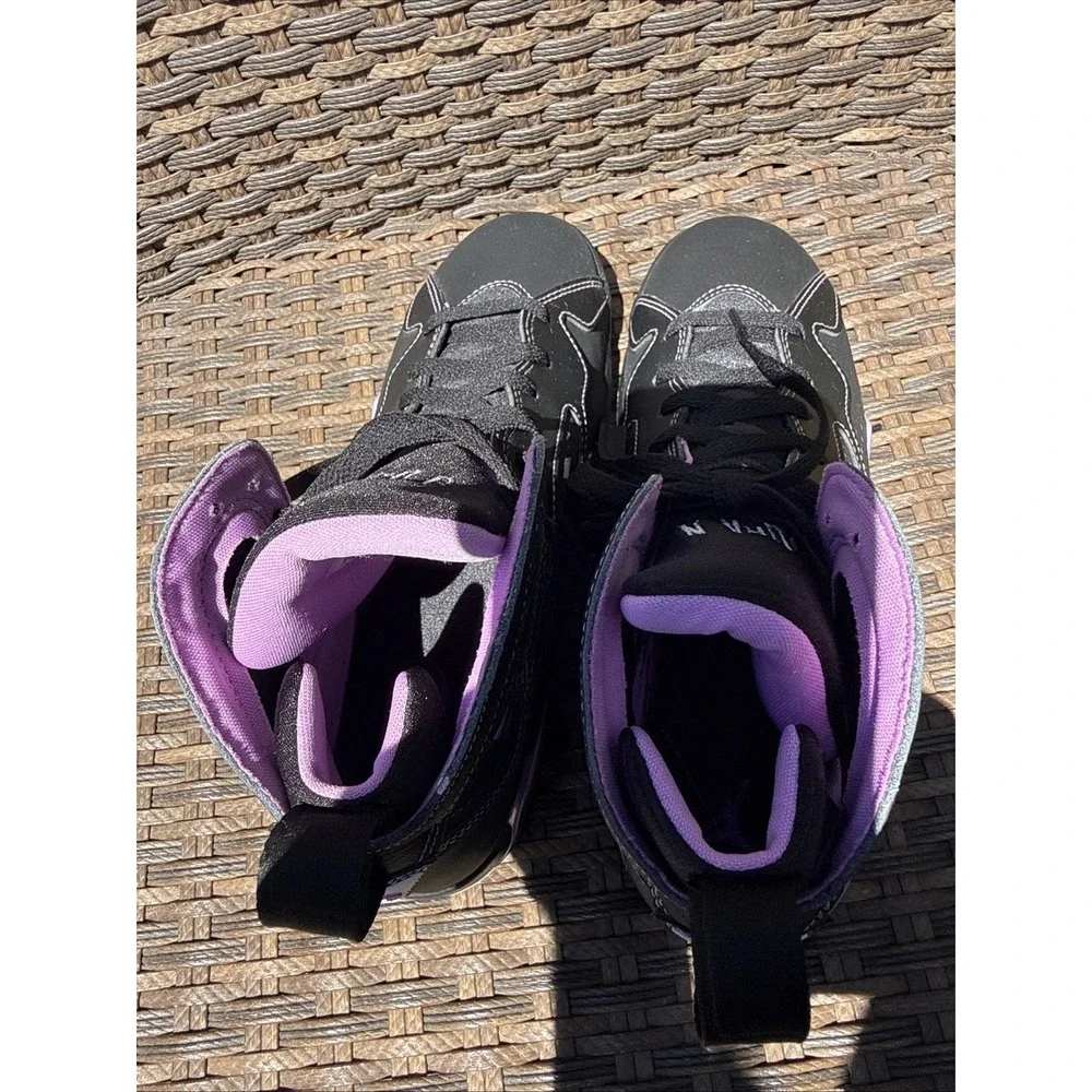Nike Air Jordan 7 Retro (GS) Sneakers Black Jerlo Grape Boys Sz. 6.5. NO BOX!